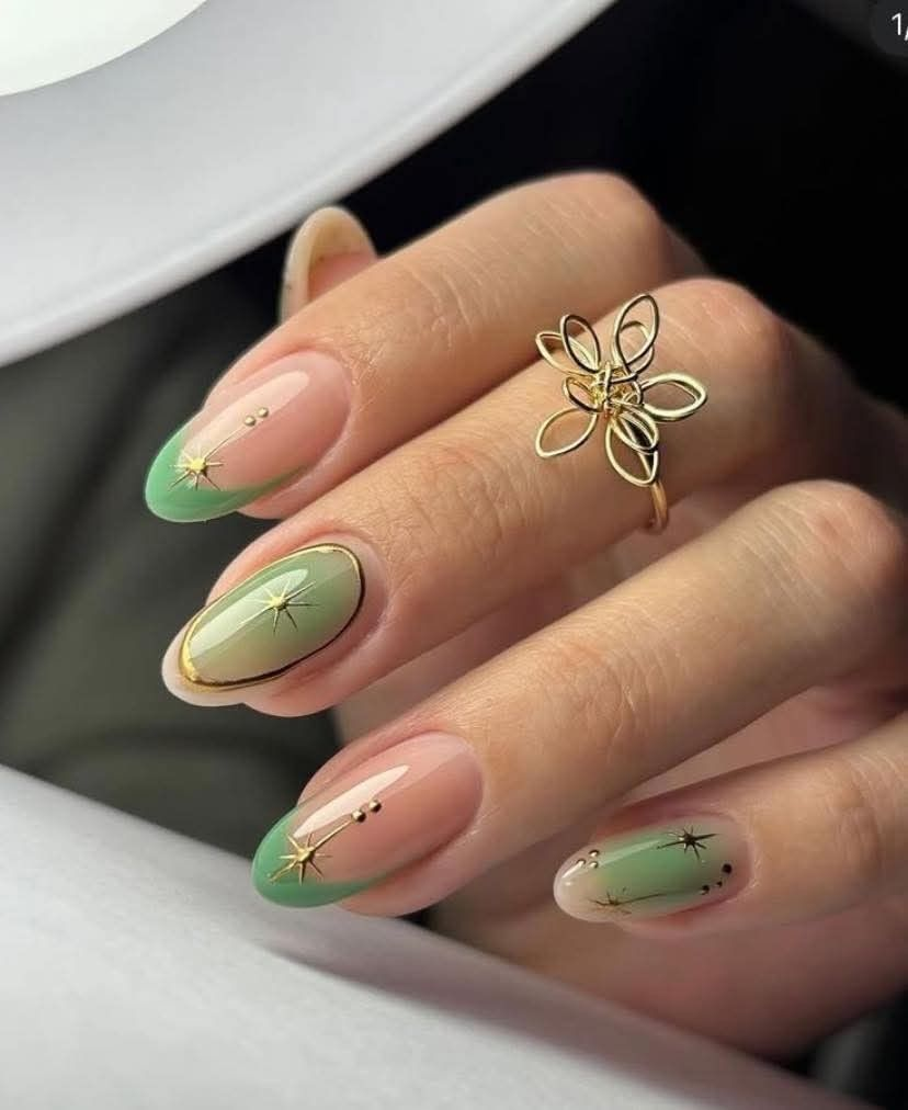 Green with Gold Design